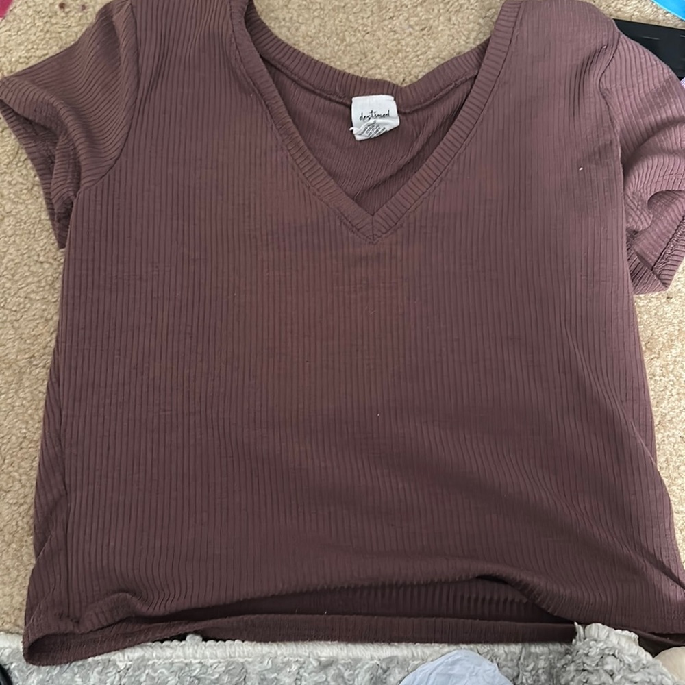 XL coffee brown crop top
